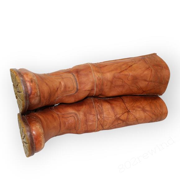 8.5 Frye Campus Stitching Horse Cowboy Boots Saddle Knee-High LugSole Western - Picture 11 of 16